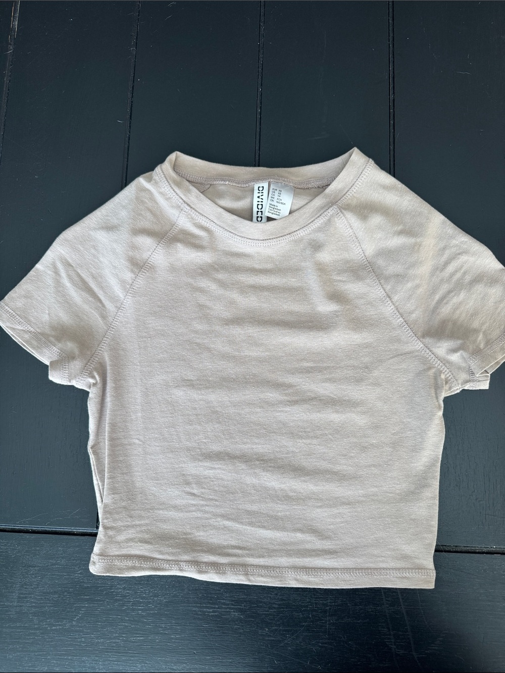 H&M Neutral Beige Crop Tee